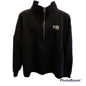 PINK VS VARSITY HALF- ZIP SWEATSHIRT SIZE XLARGE